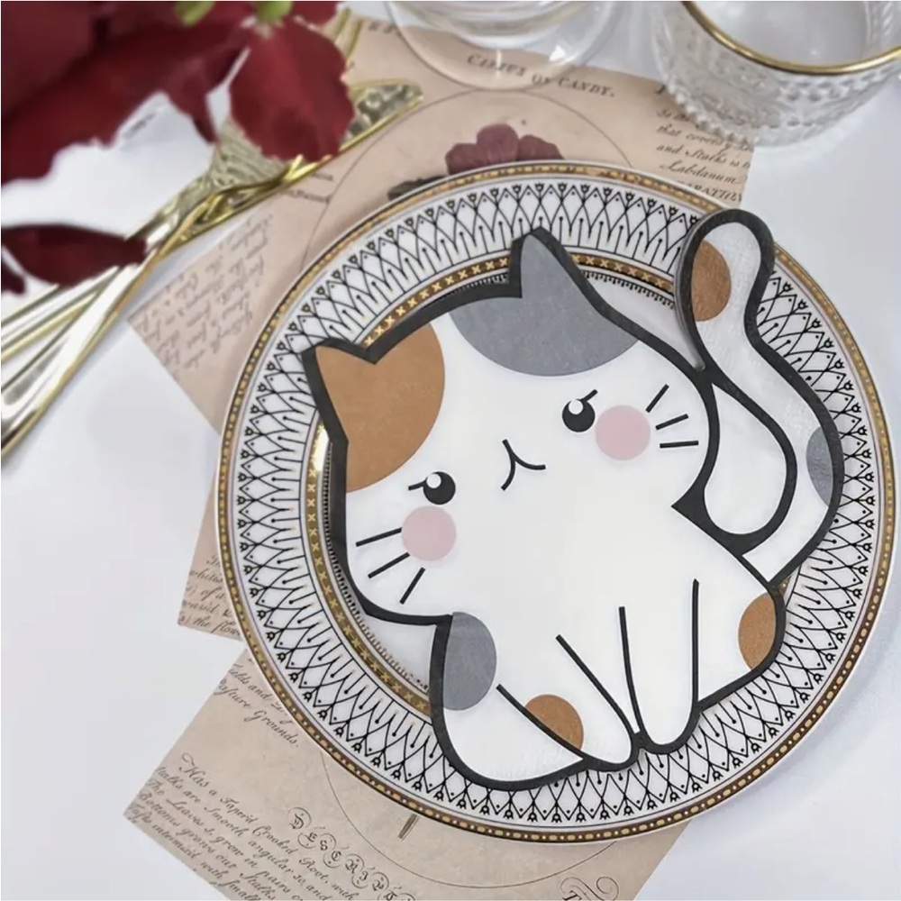 Kitty Cat Shaped Paper Napkins, 20 ct